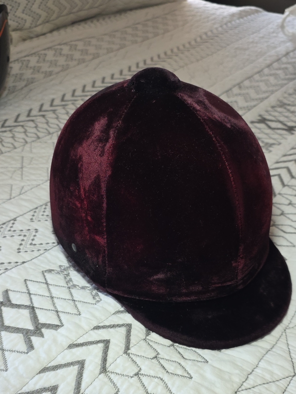 Velvet Riding Cap - Burgundy